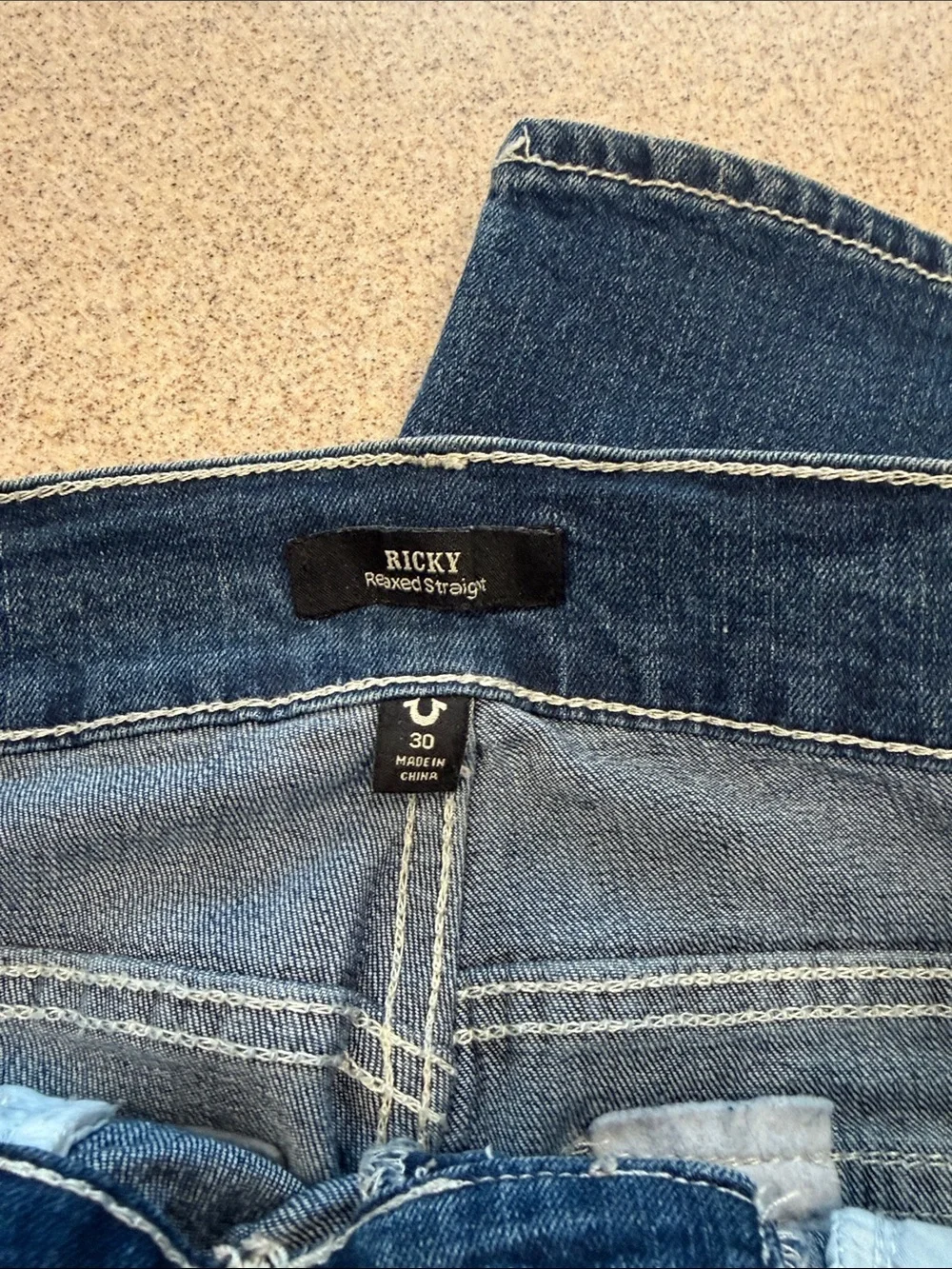 True Religion Blue Ricky Relaxed Straight size 30X33 no distressing